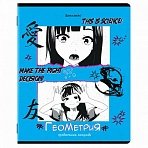 Тетрадь предметная «ANIME» 48л, глянцевый лак, ГЕОМЕТРИЯ, клетка, BRAUBERG