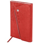 Ежедневник датированный 2026, А5, 145×213 мм, BRAUBERG «Jacket», под кожу, клапан, держатель, красный