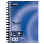 Бизнес-тетрадь LightBook А5 100 листов синяя в клетку на спирали