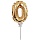 Воздушный шар, самодув, 18см Поиск «Цифра 0», фольгированный, золотой