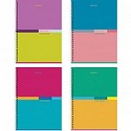 Тетрадь А4, 80 л., BRAUBERG, гребень, клетка, обложка твердая, «Color»