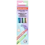 Ручки гелевые стираемые автоматические BRAUBERG «X-ERASE RT PASTEL COLOR», СИНИЕ, НАБОР 4 ШТ., пишущий узел 0.7 мм, линия 0.5 мм