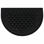 Коврик придверный 60×90 см, ЧЕРНЫЙ, грязезащитный, 430 г/м2, ПОЛУКРУГ, фактурный рисунок ЧЕШУЙКИ, ЛЮБАША