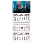Календарь квартальный на 2026 г., 3 блока, 3 гребня, бегунок, мелованная бумага, BRAUBERG, «Мегаполис»