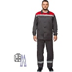 Костюм рабочий летний муж. л16-КПК с СОП сер/крас (р.48-50) 170-176