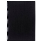 Тетрадь обложка пластик, А4, 80 л., гребень, клетка, HATBER, «VELVET» Черная, 081566