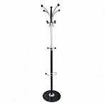 Вешалка-стойка BRABIX «CR-848» на мраморном диске, металл, 4+3 крючка, цвет коричневый