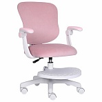 Кресло детское с подставкой для ног BRABIX «Sky MG-206», велюр, розовое