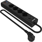 Сетевой фильтр Philips CHP4346BA/51 4р/2м с USB, 10А, черный