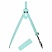превью Циркуль BRAUBERG GEOMETRY, 120 мм, пастельно-бирюзовый цвет, защитный колпачок, пластиковый пенал