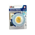 Клейкая лента двухсторонняя UNIBOB 20ммх1м, нано лента кристально прозрачная