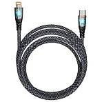 Кабель Type-C - Lightning, 1 м, 3 А, SMARTBUY, для быстрой зарядки и передачи данных, черный