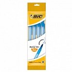 Ручки шариковые BIC «Round Stic», НАБОР 4 шт., СИНИЕ, узел 1 мм, линия письма 0.32 мм, пакет