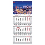 Календарь квартальный 3 бл. на 3 гр., 295×660 мм BG «Сердце России», с бегунком, 2026г.