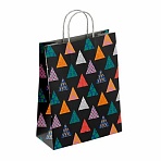 Крафт-пакет бумажный «Геометрия» 22×12х25 см, с кручеными ручками, плотность 100 г/м2, белый