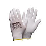 Перчатки защитные нейлон Gward White PU1001 с п/у покрытием р.7 (12 пар/уп)