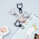 Зажимы для бумаг 33мм, Meshu «Cute Cats», 6шт., ассорти, бокс с европодвесом