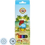 Карандаши цветные KOH-I-NOOR BIRDS 18 цв/наб 3553018001KSRV/RU