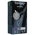 Перчатки нитриловые смотровые 50 пар (100 шт. )размер XL (очень большой)черныеBENOVY MultiColorЧЗК