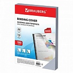 Обложки пластиковые для переплета БОЛЬШОЙ ФОРМАТ А3, КОМПЛЕКТ 100 шт., 150 мкм, прозрачные, BRAUBERG