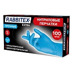 Перчатки нитриловые универсальные 50 пар (100 шт. ), размер S (малый), голубые, RABBITEX (РАББИТЕКС) Extra