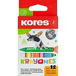 Мелки восковые Kores Krayones трехгранные 12 цветов