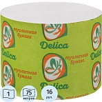 Бумага туалетная Delica Макси 1 слой 75 м етров без втулки 16 рул/уп