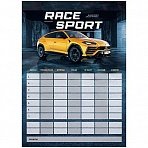 Магнитный планер расписание уроков с маркером А3 ArtSpace «Пиши-Стирай. Race Sport»