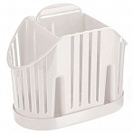 Сушилка для столовых приборов трехсекционная пластиковая Idea белая (артикул производителя М-1160)