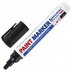 Маркер-краска лаковый (paint marker) 6 мм, ЧЕРНЫЙ, НИТРО-ОСНОВА, BRAUBERG PRO PLUS EXTRA