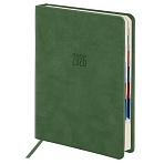 Ежедневник датированный 2026 B6 125×173 мм, GALANT «Vivid», под кожу, зеленый