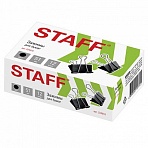 Зажимы для бумаг STAFF, эконом, комплект 12 шт., 51 мм, на 230 листов, черные, в картонной коробке