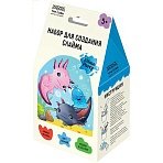 Набор для создания слайма ТРИ СОВЫ Slime party «Водная стихия», голубой, наполнение - кубики и блестки, аромат малина, картонная коробка