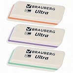 Ластик BRAUBERG «Ultra», 50×14×8 мм, белый, детали ассорти, натуральный каучук, 228704
