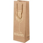 Пакет подарочный крафт-бум.12.5×36.5×9(craft Bottle)зол. бокал 200г ППК-6121