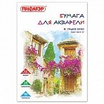 Папка для акварели БОЛЬШОГО ФОРМАТА А3, 20 л., 180 г/м2, ПИФАГОР, 297×420 мм, ГОСТ 7277-77