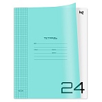 Тетрадь 24л. клетка BG «UniTone. Neon», пластиковая обложка, неон голубой
