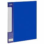 Папка с 10 вкладышами СТАММ «Стандарт» А4, 9мм, 600мкм, пластик, синяя