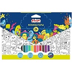 Фломастеры Комус Класс Максики 24 цв. наб., вентилир., смыв., карт. упак