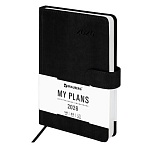 Ежедневник датированный 2026 А5 138×213 мм, BRAUBERG «Legend», под кожу, застежка, черный