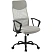 превью Кресло для руководителя Комус Мебель (Easy Chair) 588 серо-бежевое (сетка/ткань/экокожа, металл хромированный)