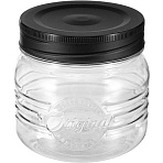 Банка круглая с эмбоссингом original 0.6л (черный)