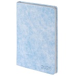 Ежедневник датированный 2026, А5, 138×213 мм, BRAUBERG «Ice», под кожу, голубой