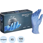 Перчатки нитрил, н/c, н/о, текст, Benovy(XS)50п/уп, фиол/сирен-гол