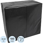 Салфетки бумажные 2сл 33×33см 1/8 слож черные 100шт/уп