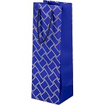 Пакет подарочный с мат. лам.12×35x10см(Bottle)Изысканный, чёрн,210г ППК-4504
