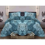 Постельное белье Евро бязь набивная 120г/м2 (нав.50×70 2шт. ), Богема бирюза