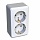 Розетка 1-ая с/з с кр. с защитными шторк. IP44 SE Этюд Серый (PA16-044C)О/У