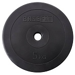 Диск пластиковый BASEFIT BB-203 5 кг, d=26 мм, черный, УТ-00019755