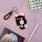 Бейдж вертикальный MESHU «Neko», 110×70мм, петля с карабином, 2D печать, опп пакет с европодвесом
